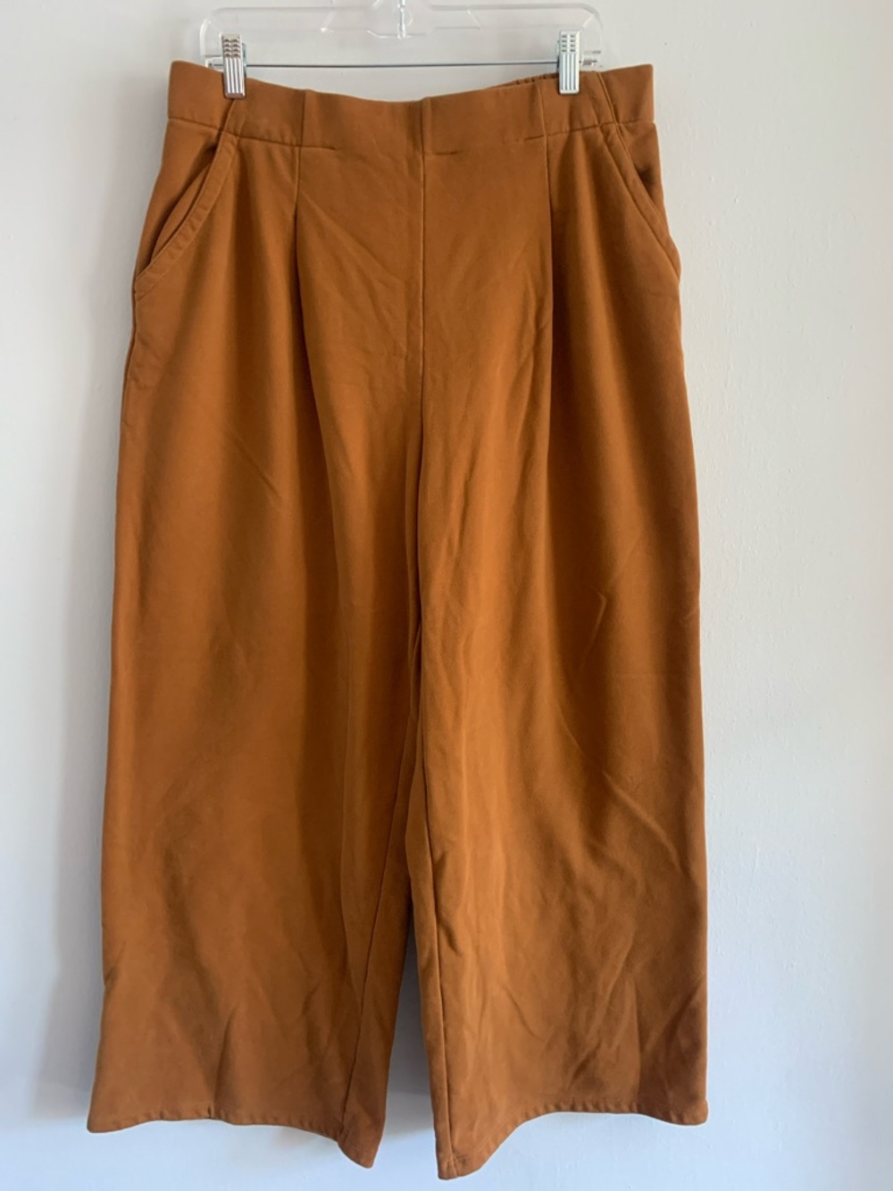 Rust Orange Wide-Leg Pants, casual/business casual. Dress up or dress down!